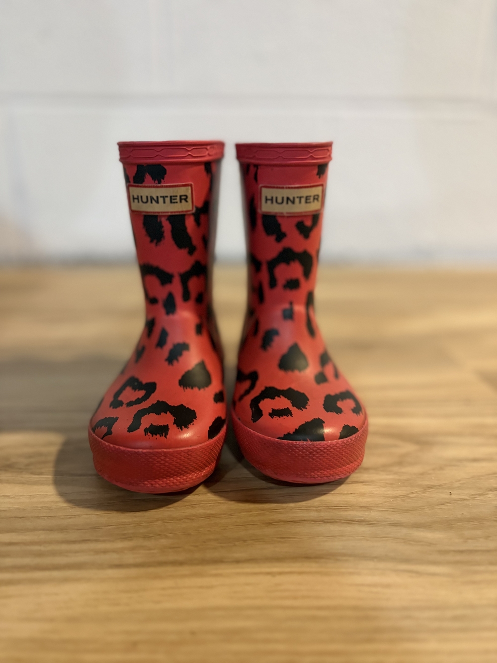 Hunter Kids Red Leopard Rain Boots